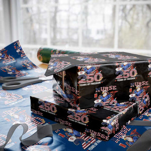 Bald Eagle Nurse 250 Years Of Freedom Wrapping Paper Roll Patriotic American Nurse Gift TS12 Black Print Your Wear
