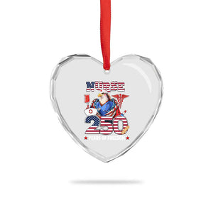 Bald Eagle Nurse 250 Years Of Freedom Heart Crystal Glass Ornament Patriotic American Nurse Gift TS12 Print Your Wear