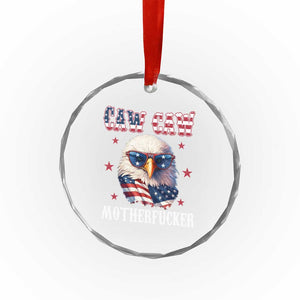 Bald Eagle Patriotic Crystal Glass Ornament Caw Caw Motherfucker American Flag TS10 Print Your Wear