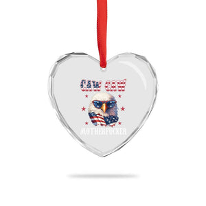 Bald Eagle Patriotic Heart Crystal Glass Ornament Caw Caw Motherfucker American Flag TS10 Print Your Wear