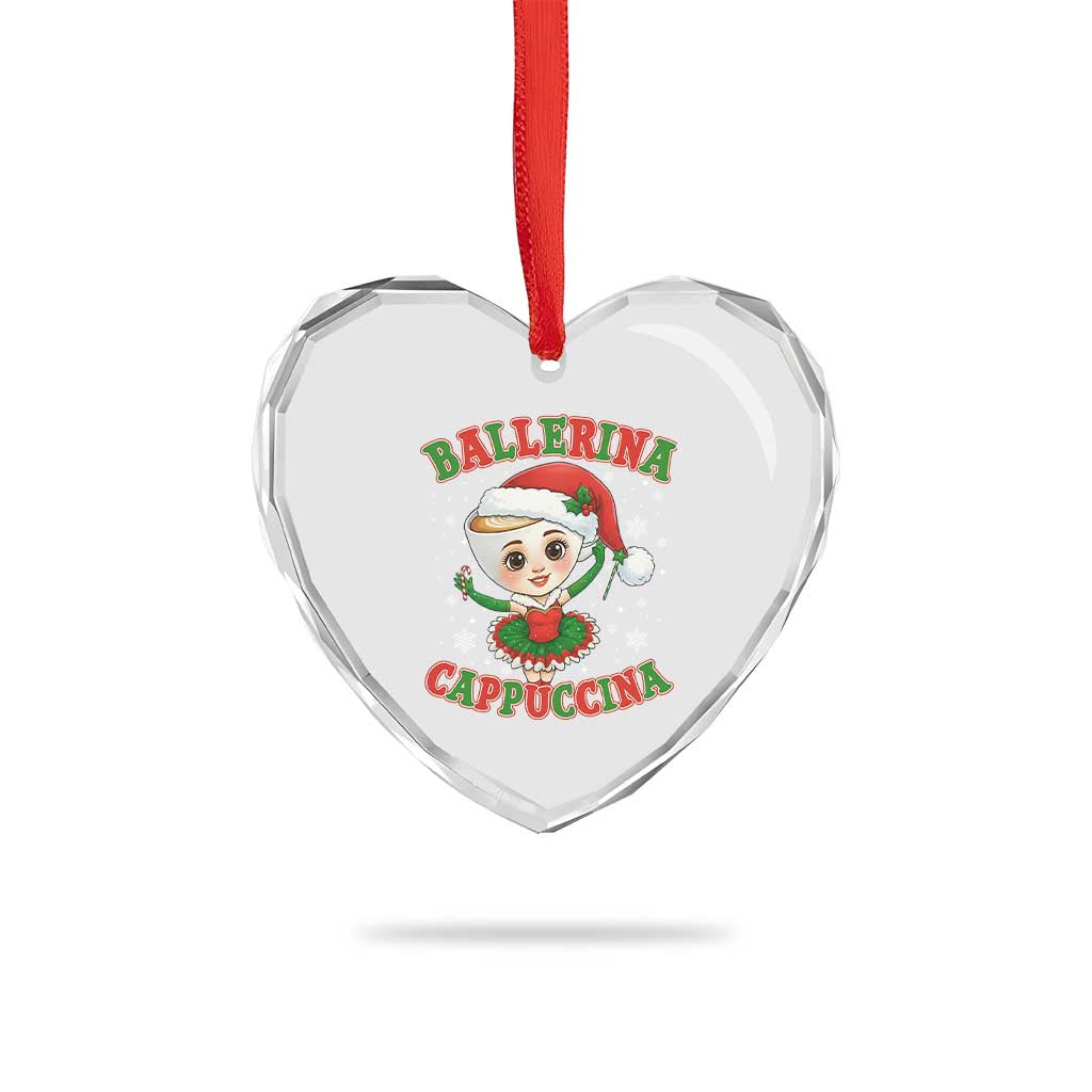 Ballerina Cappuccina Heart Crystal Glass Ornament Funny Italian Brainrot Meme Christmas Gift TS12 Print Your Wear