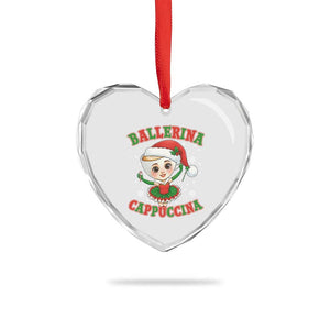 Ballerina Cappuccina Heart Crystal Glass Ornament Funny Italian Brainrot Meme Christmas Gift TS12 Print Your Wear