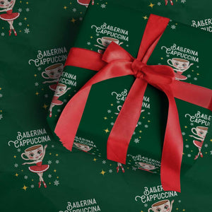 Ballerina Cappuccina Xmas Wrapping Paper Roll Italian Brainrot Meme TS14 Green Print Your Wear
