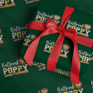 Ballpark Poppy Baseball and Softball Grandpa Wrapping Paper Roll Sports Grandfather Game Day Birthday Gifts