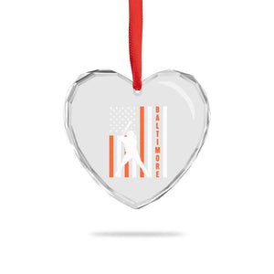 Baltimore Sport Baseball Fans Heart Crystal Glass Ornament Cool Distressed US Flag Maryland TS10 Print Your Wear