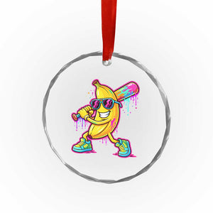Banana Baseball Drip Crystal Glass Ornament Funny Baseball Drip Ice Cream Kids Youth Boys TS10 Print Your Wear