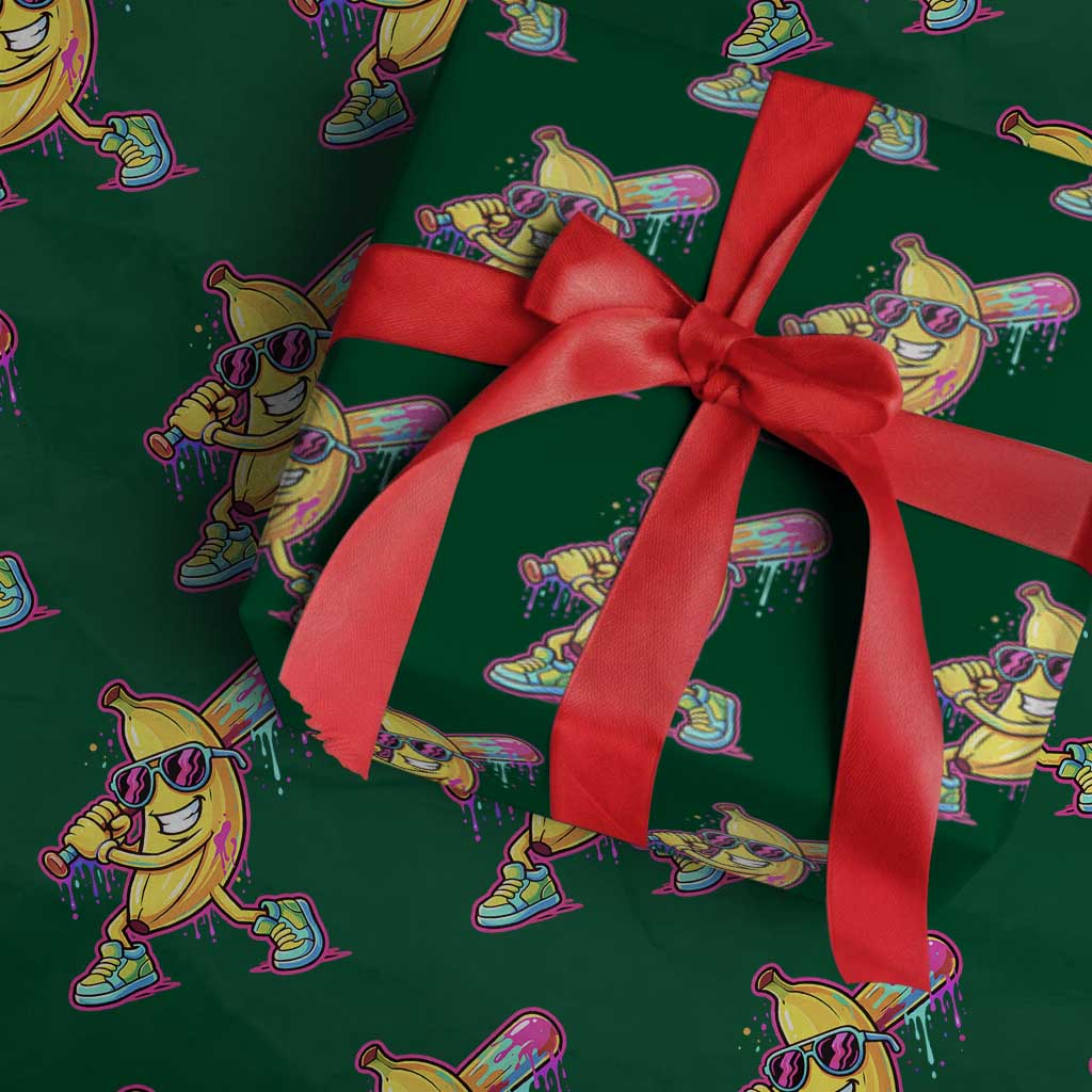 Banana Baseball Drip Wrapping Paper Roll Funny Baseball Drip Ice Cream Kids Youth Boys TS10 Green Print Your Wear