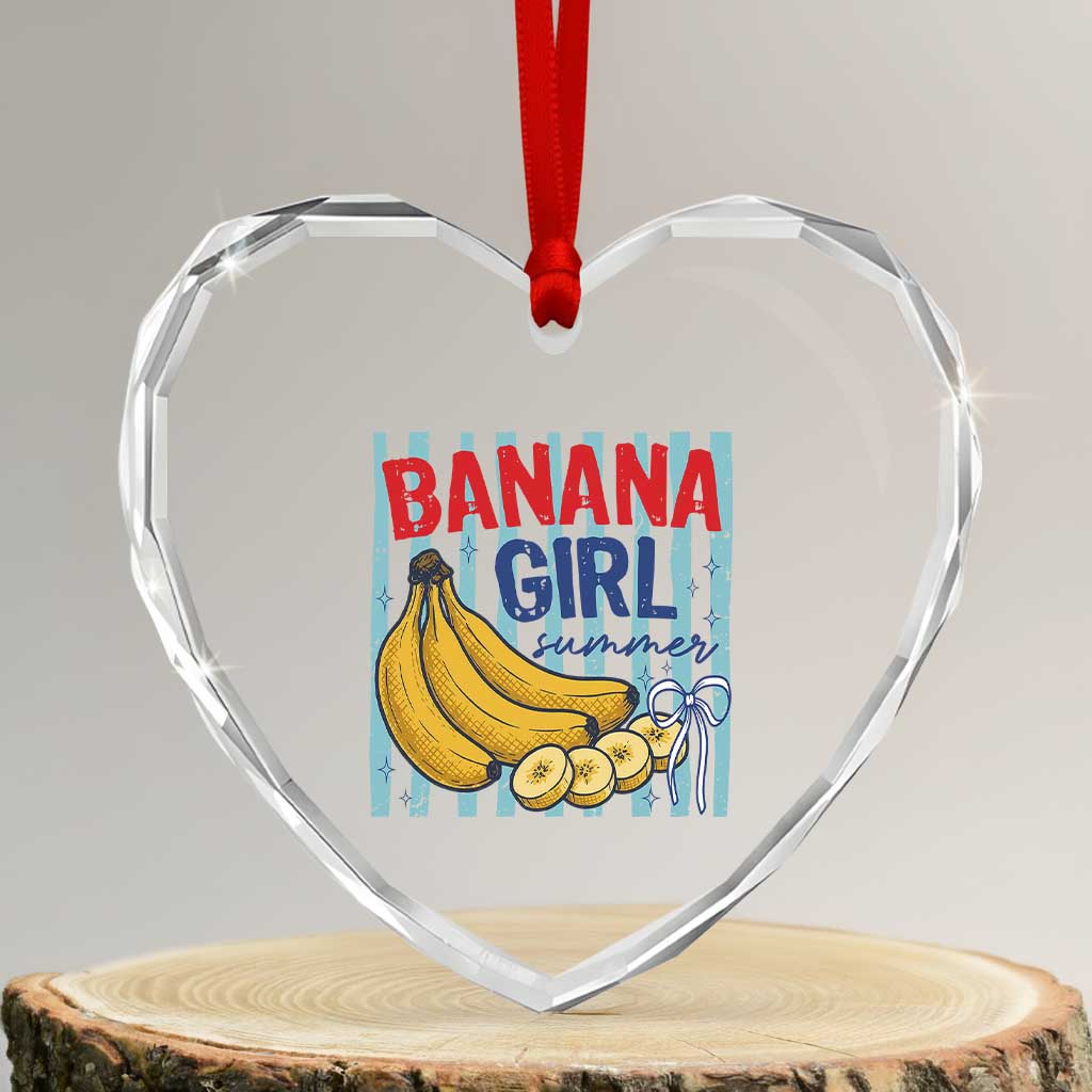 Banana Girl Summer Heart Crystal Glass Ornament Summer Fruit Beach Vacation TS14 Transparent Glass 3'' Heart Print Your Wear