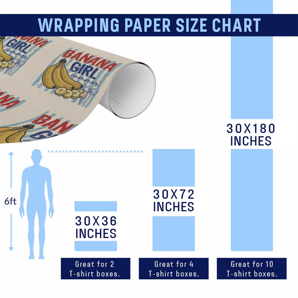 Banana Girl Summer Wrapping Paper Roll Summer Fruit Beach Vacation TS14 Print Your Wear