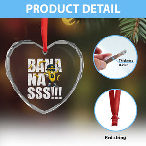 Banana Lovers Heart Crystal Glass Ornament Funny Bananas Vintage Style TS10 Print Your Wear