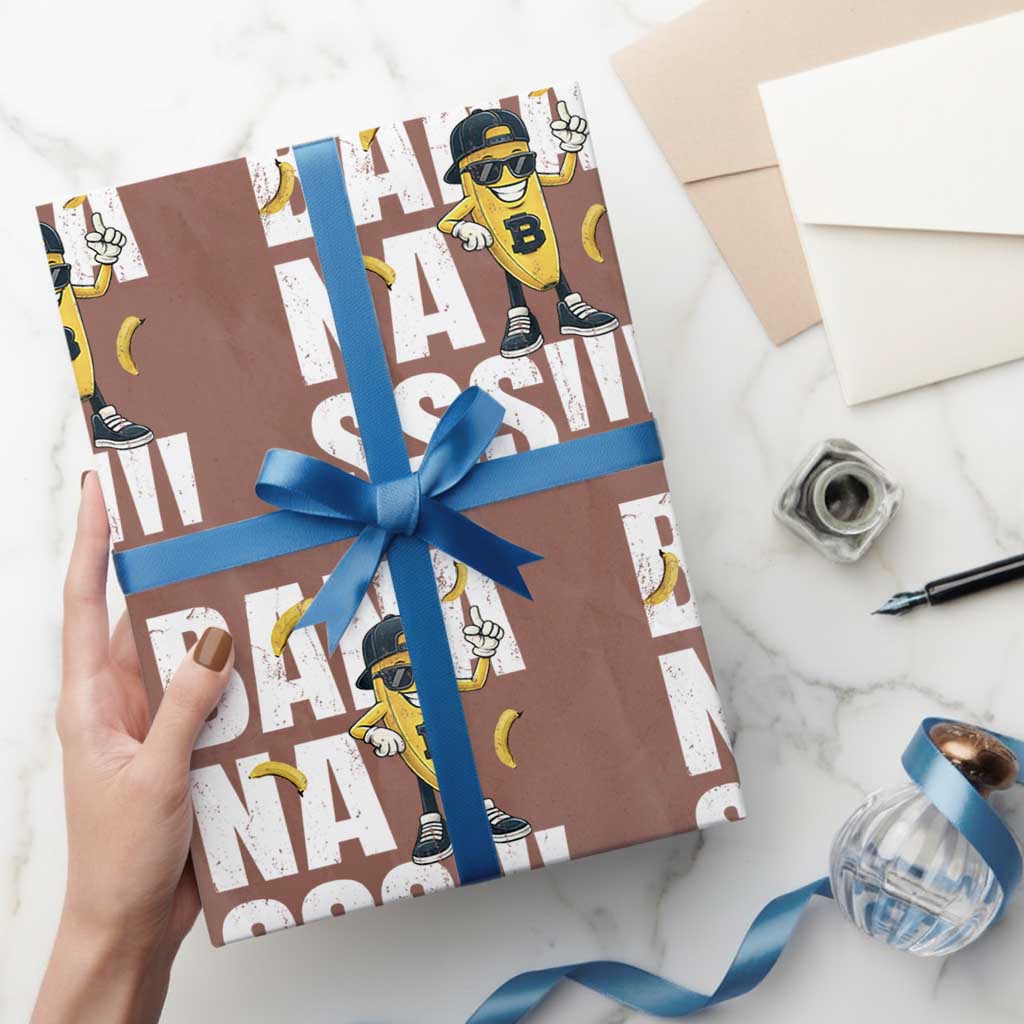 Banana Lovers Wrapping Paper Roll Funny Bananas Vintage Style TS10 Mocha Print Your Wear