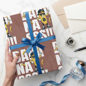 Banana Lovers Wrapping Paper Roll Funny Bananas Vintage Style TS10 Mocha Print Your Wear