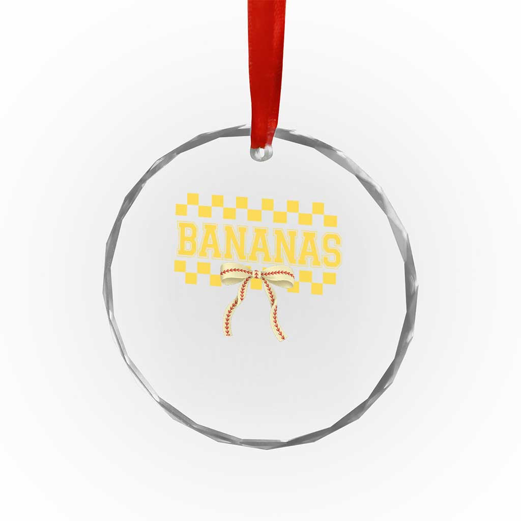 Bananas Coquette Bow Checkered Crystal Glass Ornament Women Girls Kids TS10 Print Your Wear