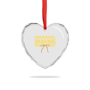 Bananas Coquette Bow Checkered Heart Crystal Glass Ornament Women Girls Kids TS10 Print Your Wear