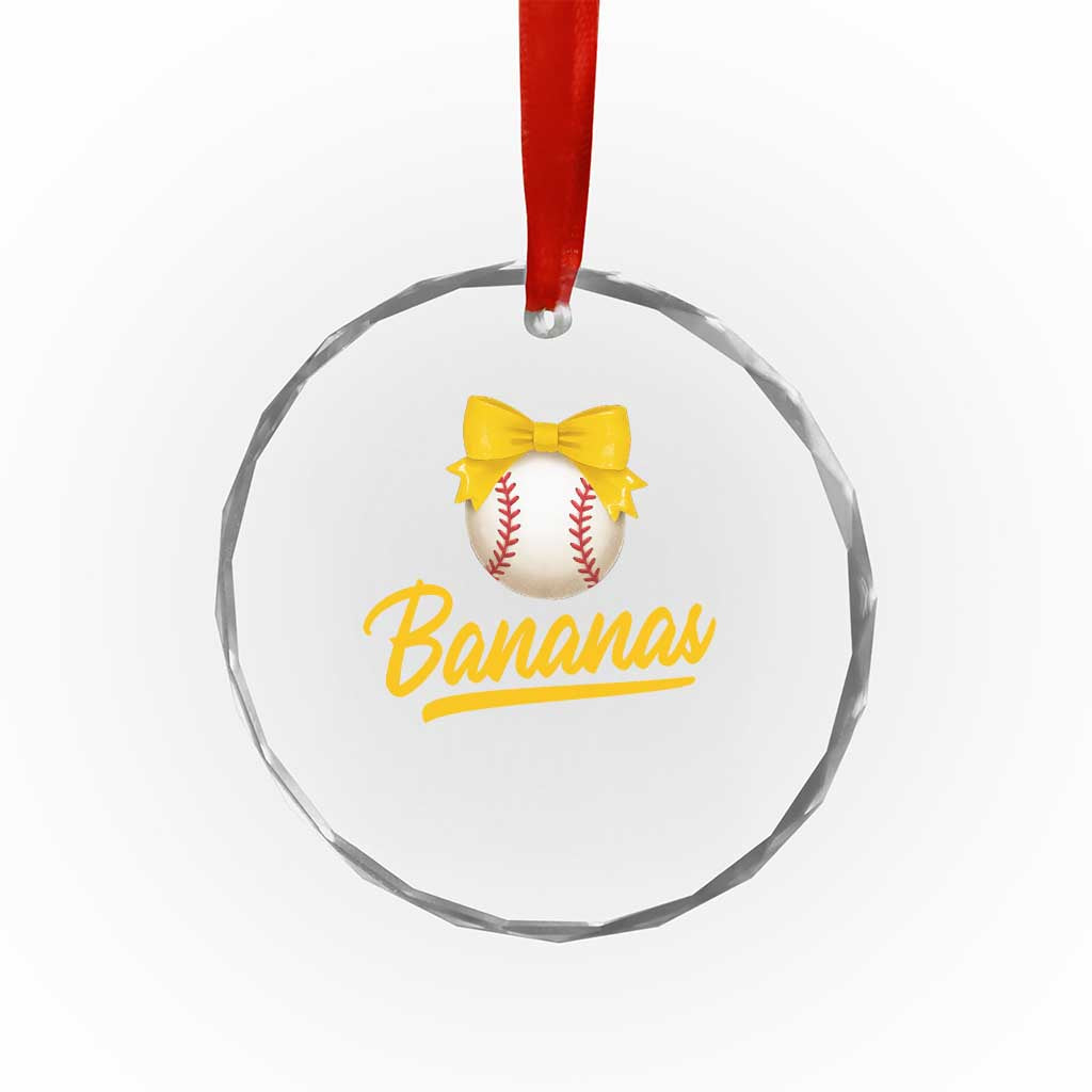 Bananas Coquette Bow Crystal Glass Ornament Banana Retro Popular Fruit Humor Cute Girls Kids TS10 Print Your Wear