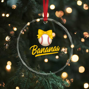 Bananas Coquette Bow Crystal Glass Ornament Banana Retro Popular Fruit Humor Cute Girls Kids TS10 Print Your Wear