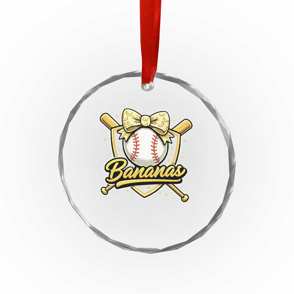 Bananas Coquette Bow Crystal Glass Ornament Baseball Bats Banana Lovers Women Girls Kids TS10 Print Your Wear