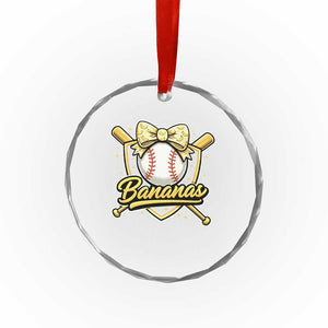 Bananas Coquette Bow Crystal Glass Ornament Baseball Bats Banana Lovers Women Girls Kids TS10 Print Your Wear