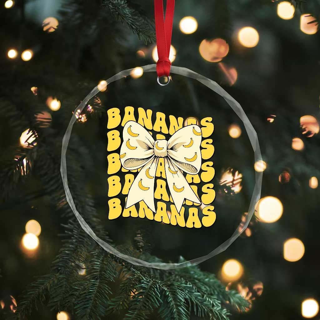 Bananas Coquette Bow Crystal Glass Ornament Retro Banana Lovers Women Girls Kids TS10 Print Your Wear
