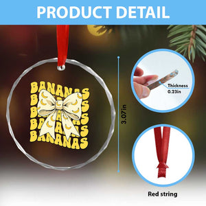 Bananas Coquette Bow Crystal Glass Ornament Retro Banana Lovers Women Girls Kids TS10 Print Your Wear