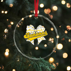 Bananas Coquette Bow Crystal Glass Ornament Retro Throwback Popular Fruit Humor Banana Classic TS10 Print Your Wear