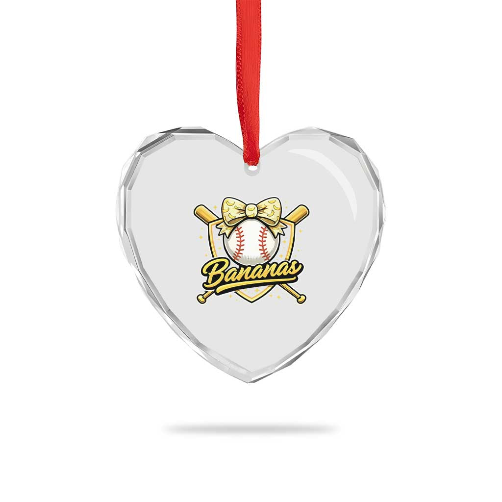 Bananas Coquette Bow Heart Crystal Glass Ornament Baseball Bats Banana Lovers Women Girls Kids TS10 Print Your Wear