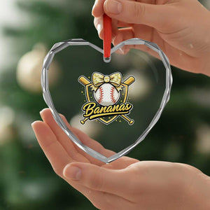 Bananas Coquette Bow Heart Crystal Glass Ornament Baseball Bats Banana Lovers Women Girls Kids TS10 Print Your Wear