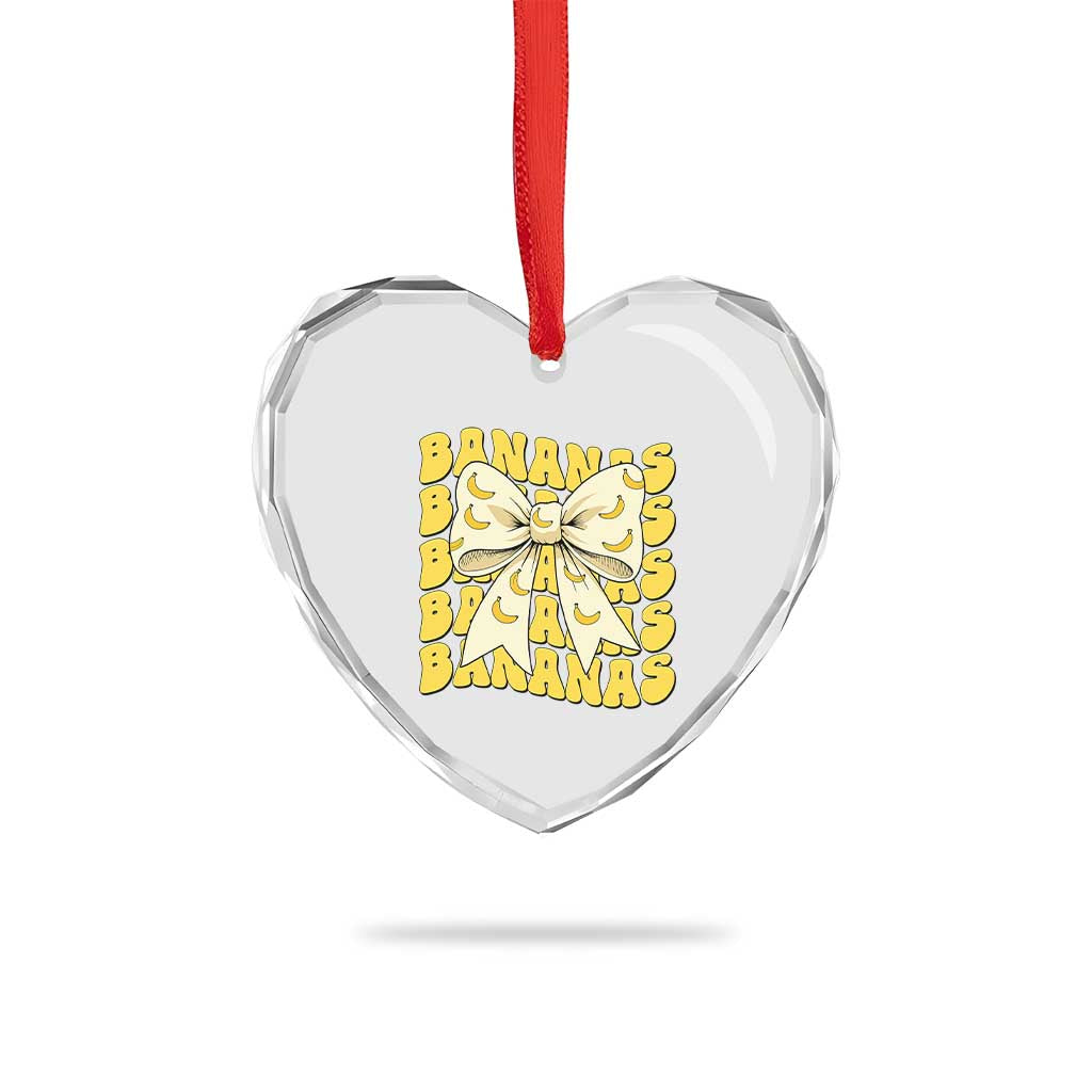 Bananas Coquette Bow Heart Crystal Glass Ornament Retro Banana Lovers Women Girls Kids TS10 Print Your Wear