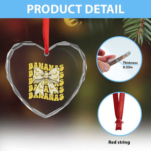 Bananas Coquette Bow Heart Crystal Glass Ornament Retro Banana Lovers Women Girls Kids TS10 Print Your Wear