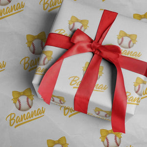 Bananas Coquette Bow Wrapping Paper Roll Banana Retro Popular Fruit Humor Cute Girls Kids TS10 White Print Your Wear