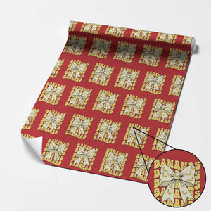 Bananas Coquette Bow Wrapping Paper Roll Retro Banana Lovers Women Girls Kids TS10 Red Print Your Wear