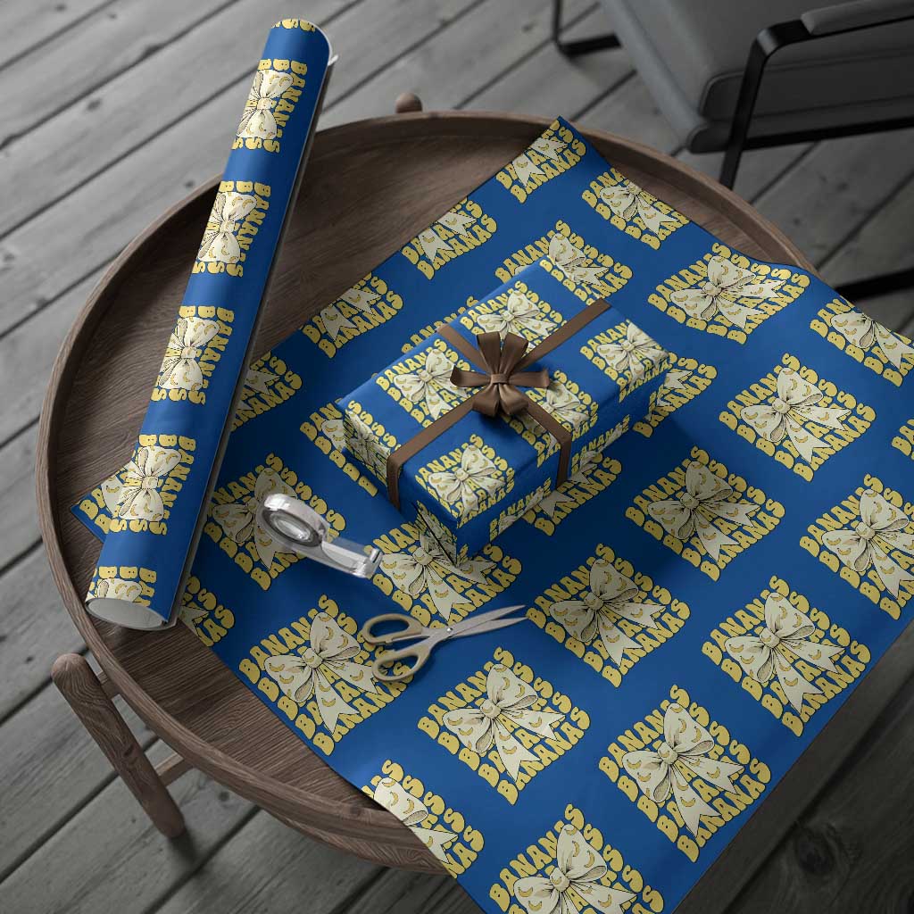 Bananas Coquette Bow Wrapping Paper Roll Retro Banana Lovers Women Girls Kids TS10 Blue Print Your Wear