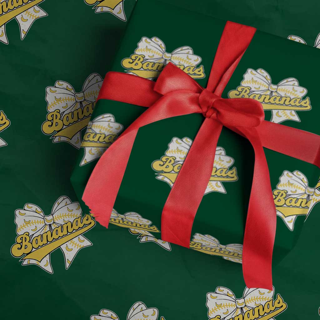 Bananas Coquette Bow Wrapping Paper Roll Retro Throwback Popular Fruit Humor Banana Classic TS10 Green Print Your Wear