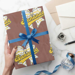 Bananas Coquette Bow Wrapping Paper Roll Retro Throwback Popular Fruit Humor Banana Classic TS10 Mocha Print Your Wear