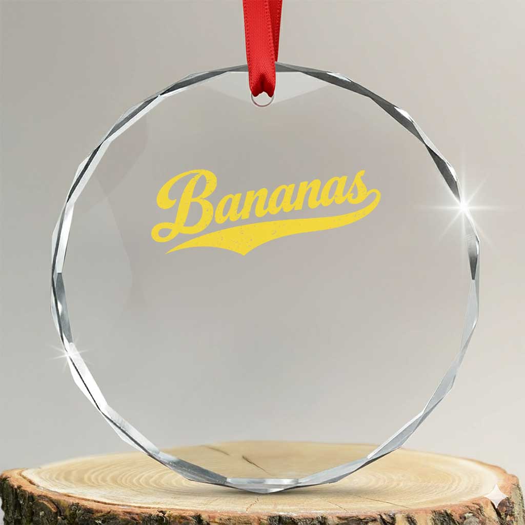 Bananas Retro Throwback Baseball Sport Lover Crystal Glass Ornament TS11 Transparent Glass 3'' Circle Print Your Wear