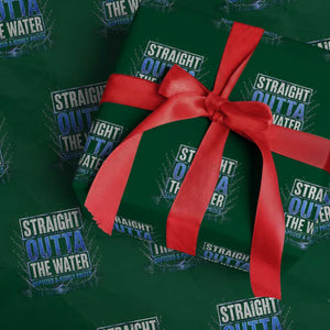 Baptism Wrapping Paper Roll Straight Outta Water Christian Baptized TS10 Green Print Your Wear