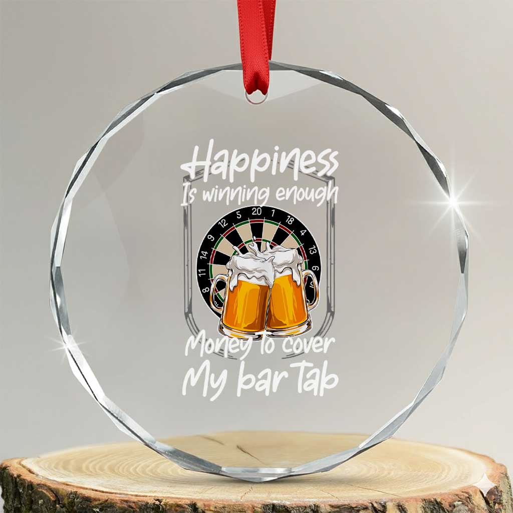 Bar Tab Darts Player Gift Crystal Glass Ornament Winning Money To Cover My Bar Tab TS12 Transparent Glass 3'' Circle Print Your Wear