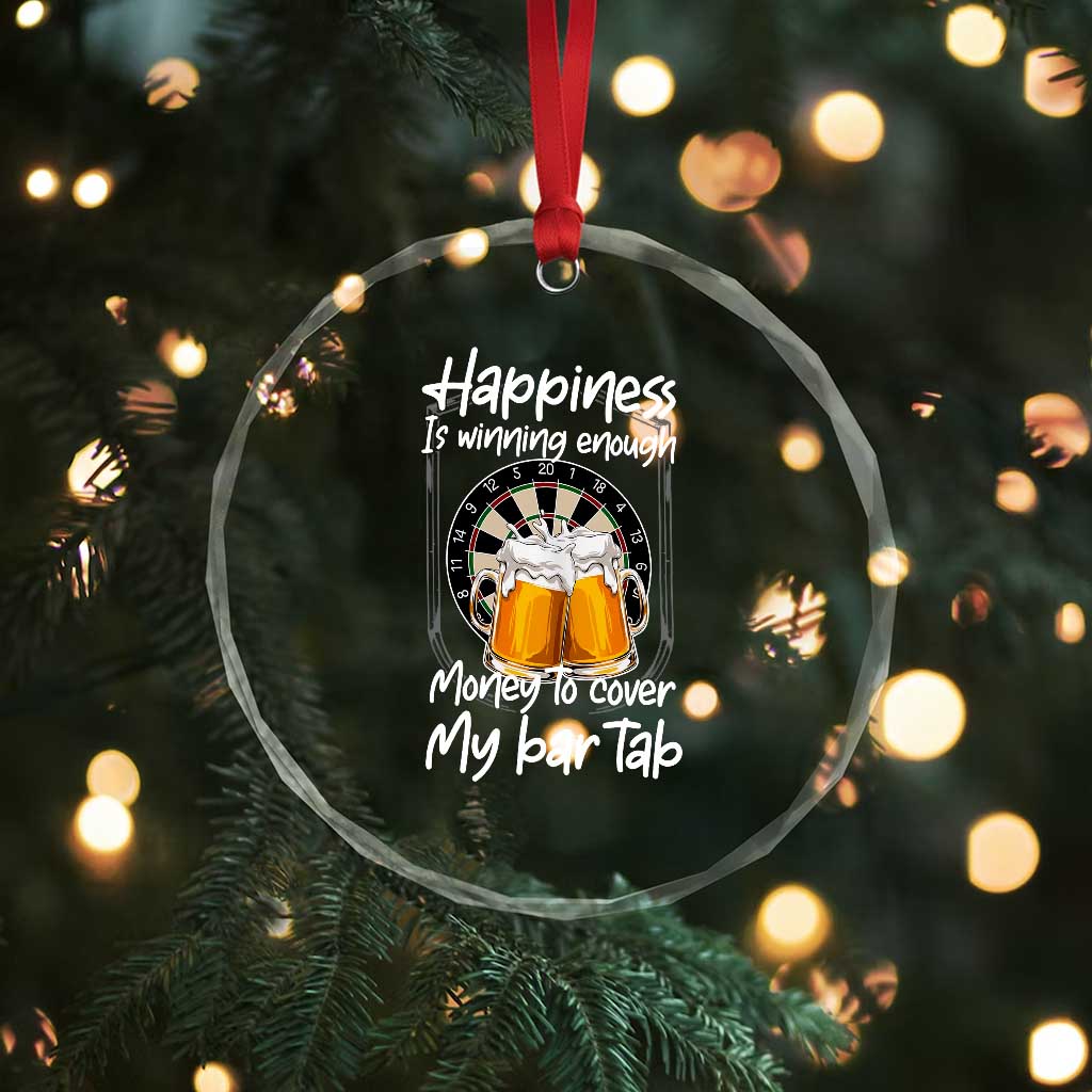 Bar Tab Darts Player Gift Crystal Glass Ornament Winning Money To Cover My Bar Tab TS12 Print Your Wear