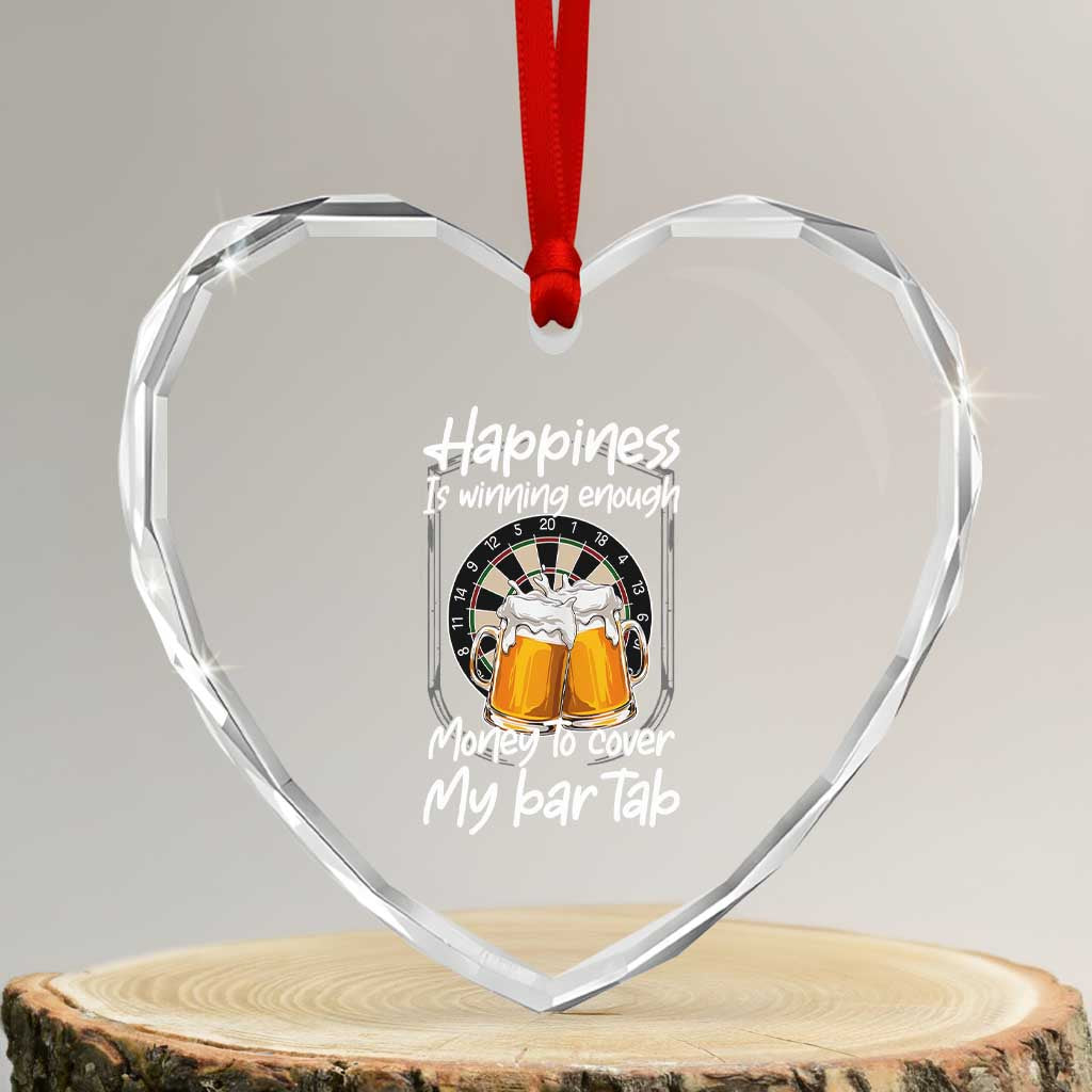 Bar Tab Darts Player Gift Heart Crystal Glass Ornament Winning Money To Cover My Bar Tab TS12 Transparent Glass 3'' Heart Print Your Wear
