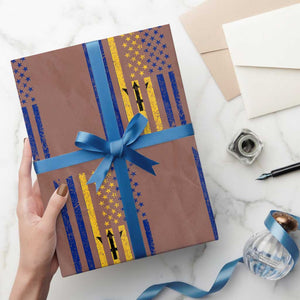 Barbados American Flag Wrapping Paper Roll Distressed Barbadian Pride Patriotic Heritage Gift TS10 Mocha Print Your Wear