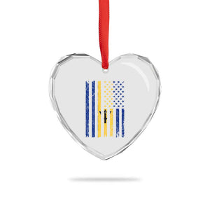 Barbados American Flag Heart Crystal Glass Ornament Distressed Barbadian Pride Patriotic Heritage Gift TS10 Print Your Wear