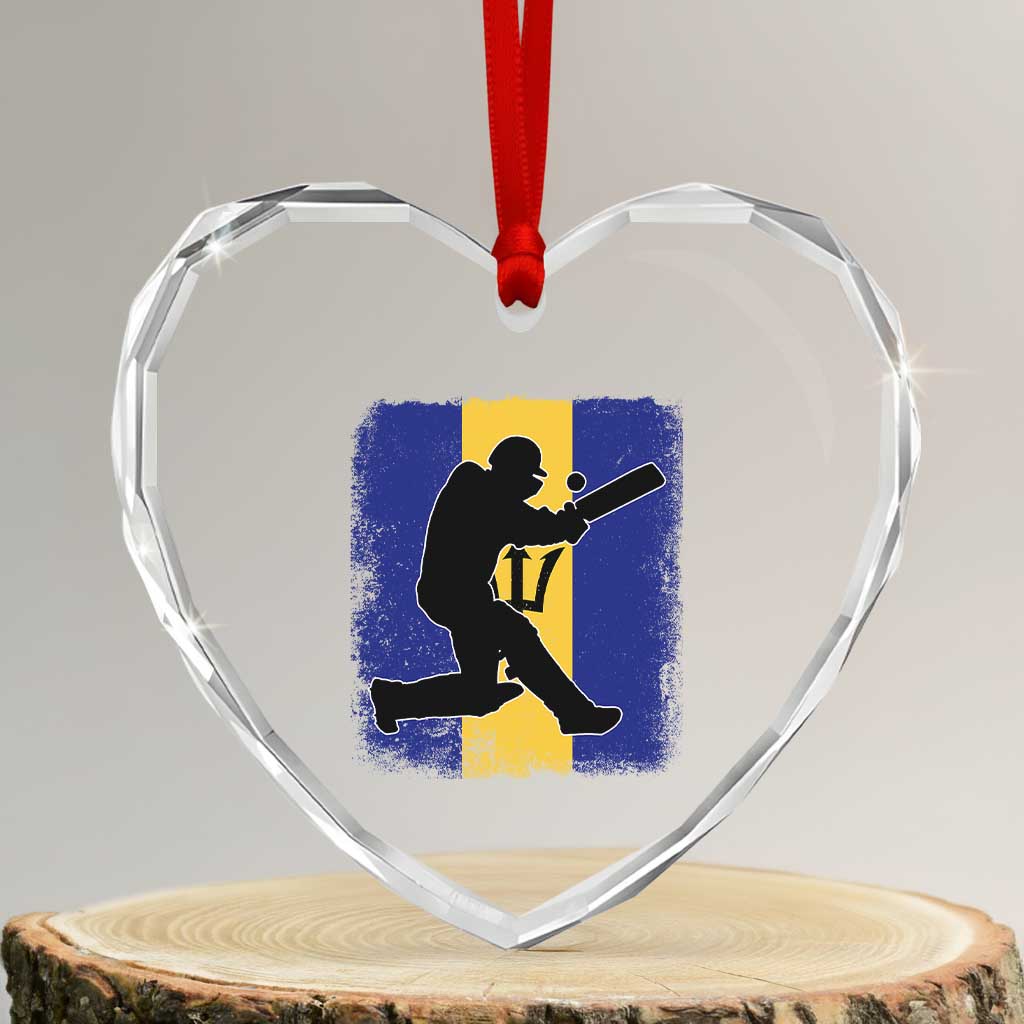 Barbados Cricket Heart Crystal Glass Ornament Retro Vintage Sport Bajan Flag West Indies Cricket Fan TS10 Transparent Glass 3'' Heart Print Your Wear