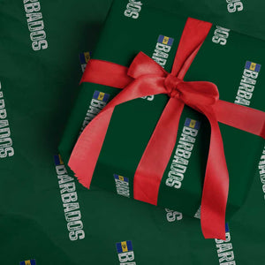 Barbados Flag Wrapping Paper Roll Distressed Vertical Typography Caribbean Island Pride Heritage Gift TS10 Green Print Your Wear