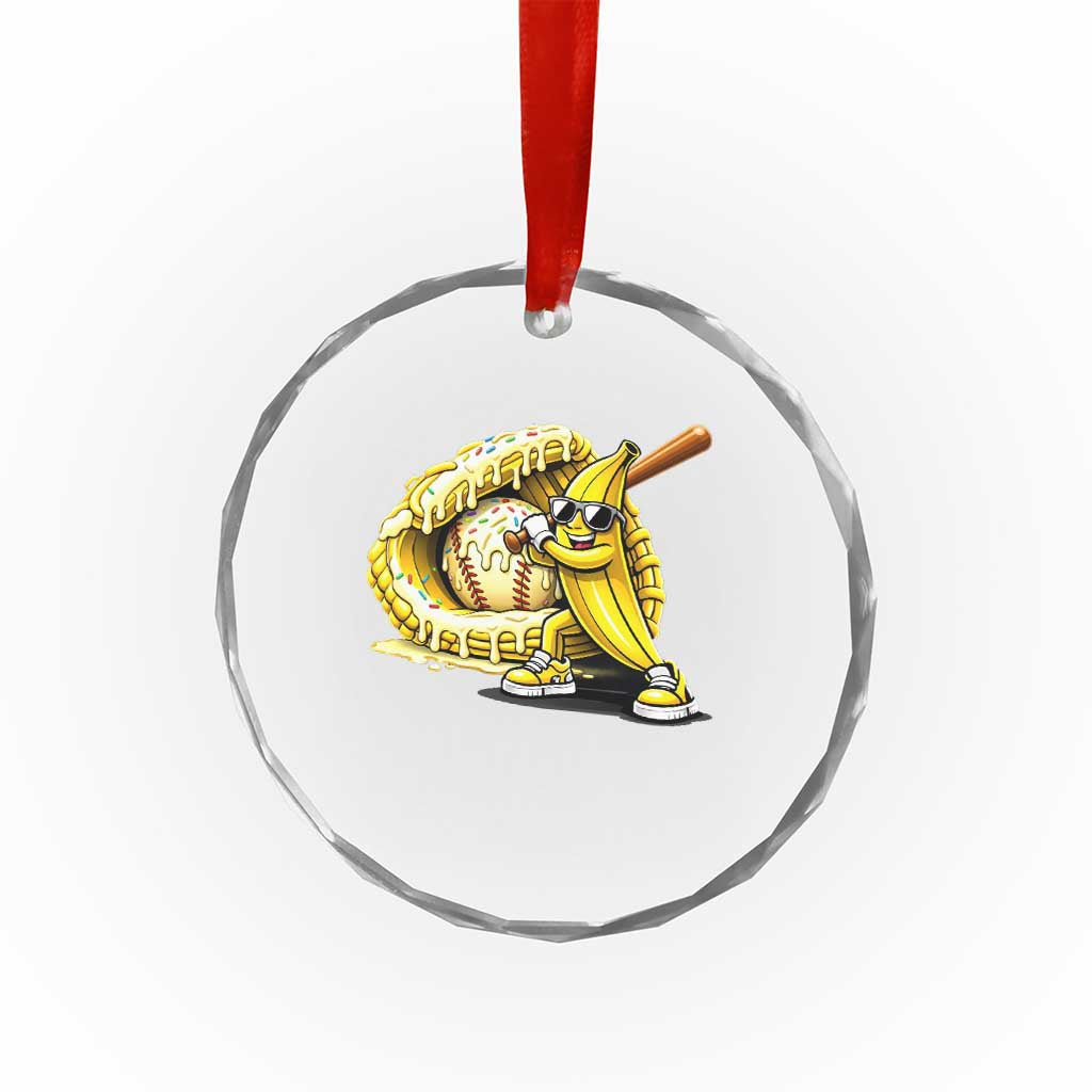 Baseball Banana Crystal Glass Ornament Funny Baseball Glove Drip Kids Youth Boys Girls TS10 Print Your Wear