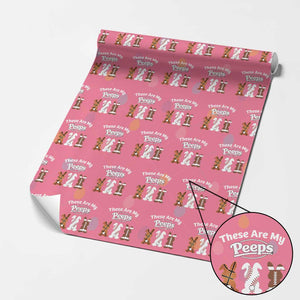 Baseball Basketball Football Easter Wrapping Paper Roll Cute Bunny Game Day Sports These Are My Peeps TS10 Pink Print Your Wear