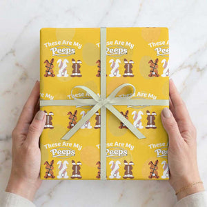 Baseball Basketball Football Easter Wrapping Paper Roll Cute Bunny Game Day Sports These Are My Peeps TS10 Yellow Print Your Wear