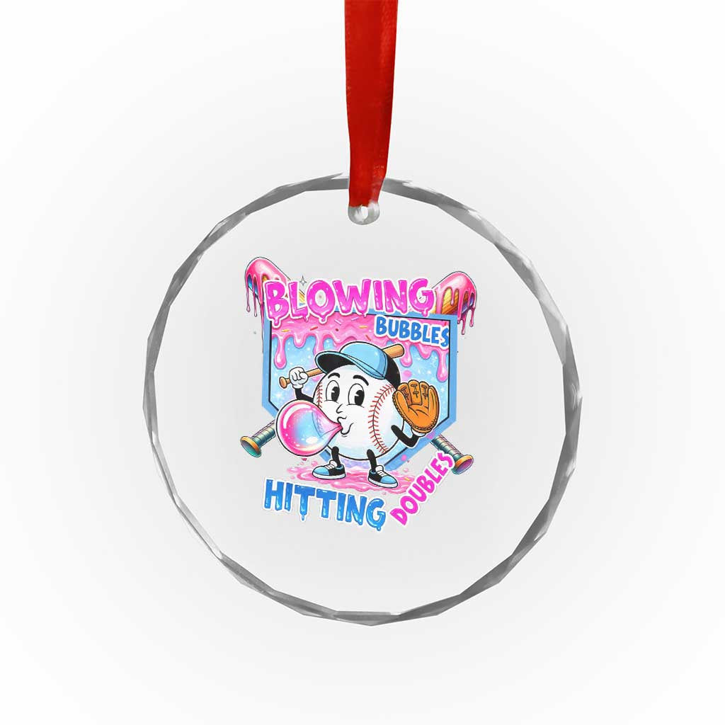 Baseball Blowing Bubbles Hitting Doubles Crystal Glass Ornament Sports Bubble Gum Lover TS11 Print Your Wear