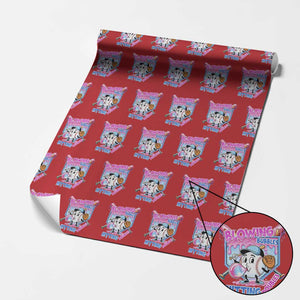 Baseball Blowing Bubbles Hitting Doubles Wrapping Paper Roll Sports Bubble Gum Lover TS11 Red Print Your Wear