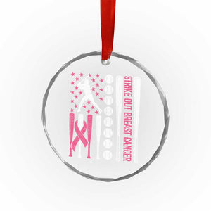 Baseball Breast Cancer Crystal Glass Ornament Pink Ribbon Strike Out Breast Cancer American Flag TS10 Print Your Wear
