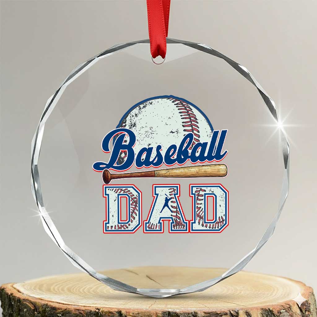 Baseball Dad Crystal Glass Ornament Baseball Sport Lovers For Father's Day TS02 Transparent Glass 3'' Circle Print Your Wear